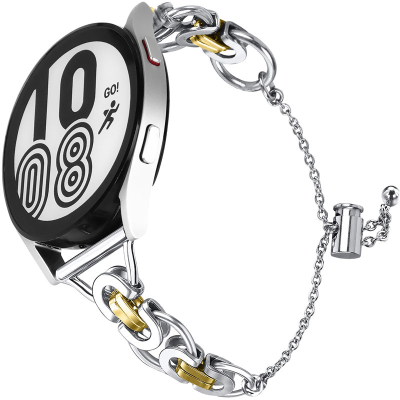 For Samsung Galaxy Watch4 Active 40mm 44mm Watch4 Classic 46mm 42mm Stainless Steel Watch Band Bead Decor Bracelet Splicing Wristband Strap For Samsung Galaxy Watch4 Active 40mm 44mm Watch4 Classic 46mm 42mm Stainless Steel Watch Band Bead Decor Bracelet Splicing Wristband Strap